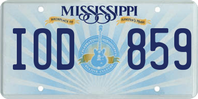 MS license plate IOD859