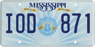 MS license plate IOD871