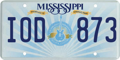 MS license plate IOD873