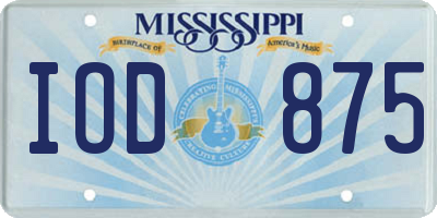 MS license plate IOD875