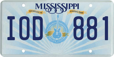 MS license plate IOD881