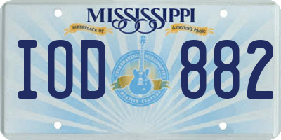 MS license plate IOD882
