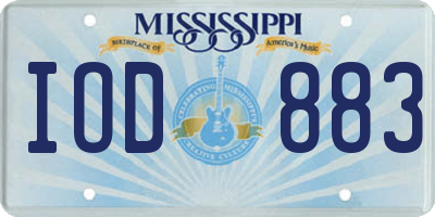 MS license plate IOD883