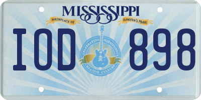 MS license plate IOD898