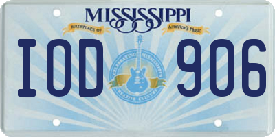 MS license plate IOD906