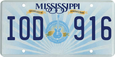 MS license plate IOD916