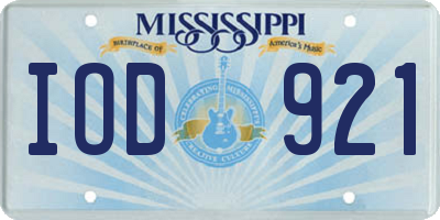 MS license plate IOD921