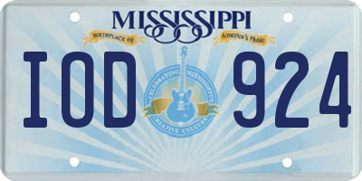 MS license plate IOD924