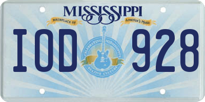 MS license plate IOD928