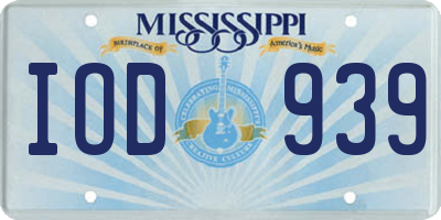 MS license plate IOD939