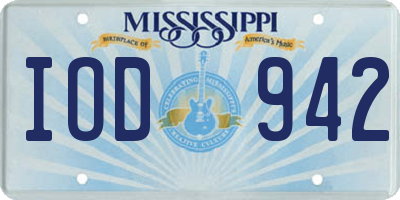 MS license plate IOD942