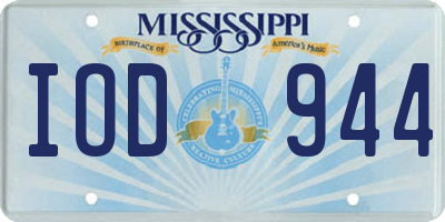 MS license plate IOD944