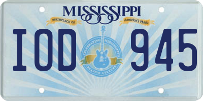 MS license plate IOD945