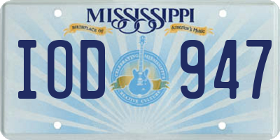 MS license plate IOD947