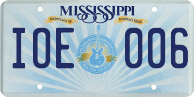 MS license plate IOE006