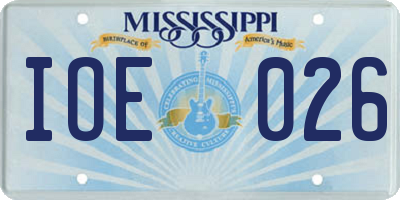 MS license plate IOE026