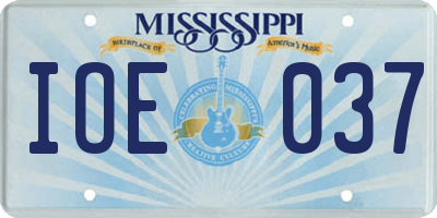 MS license plate IOE037
