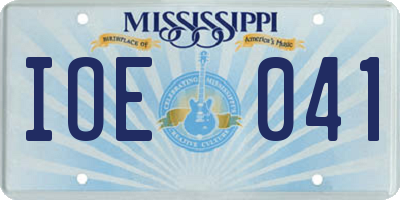 MS license plate IOE041