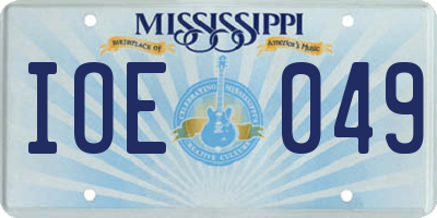 MS license plate IOE049