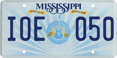 MS license plate IOE050