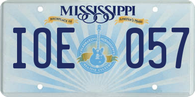 MS license plate IOE057