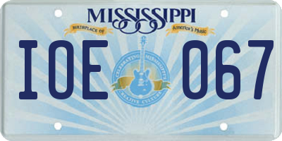 MS license plate IOE067