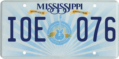 MS license plate IOE076