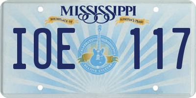 MS license plate IOE117