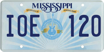 MS license plate IOE120