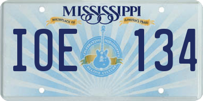MS license plate IOE134