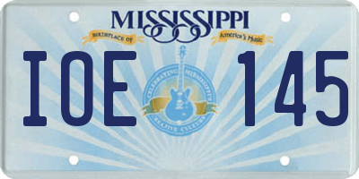 MS license plate IOE145