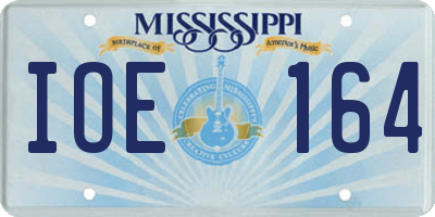 MS license plate IOE164