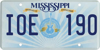 MS license plate IOE190
