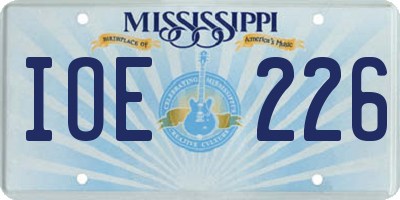 MS license plate IOE226
