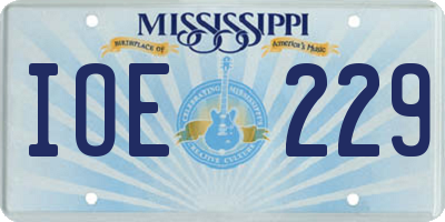 MS license plate IOE229