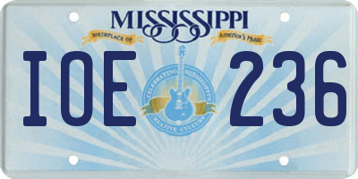 MS license plate IOE236