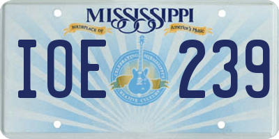 MS license plate IOE239