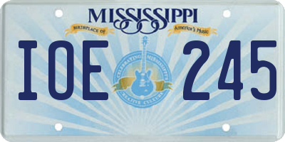 MS license plate IOE245