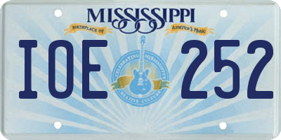MS license plate IOE252