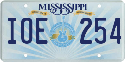 MS license plate IOE254