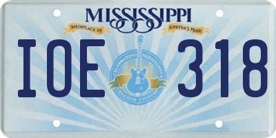 MS license plate IOE318