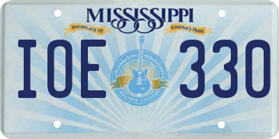 MS license plate IOE330