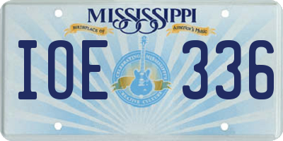 MS license plate IOE336