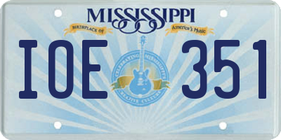 MS license plate IOE351