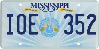 MS license plate IOE352