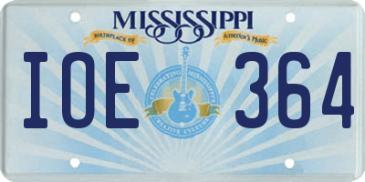 MS license plate IOE364