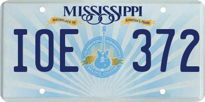 MS license plate IOE372