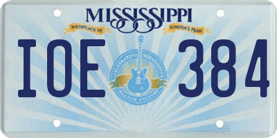 MS license plate IOE384