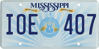 MS license plate IOE407