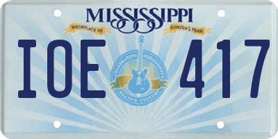 MS license plate IOE417
